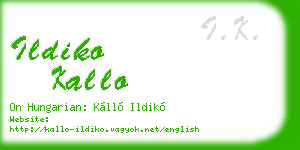 ildiko kallo business card